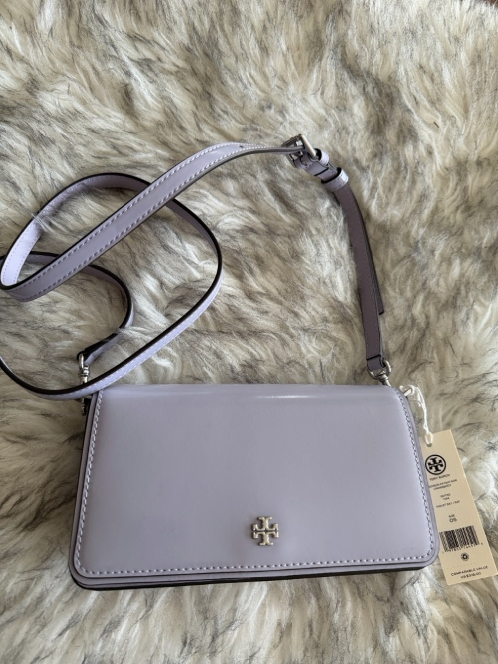 NEW Tory Burch Emerson  mini Lavender Crossbody Bag
